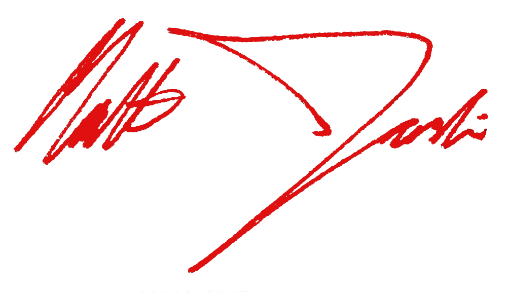 Matt Jardin Signature in red ink
