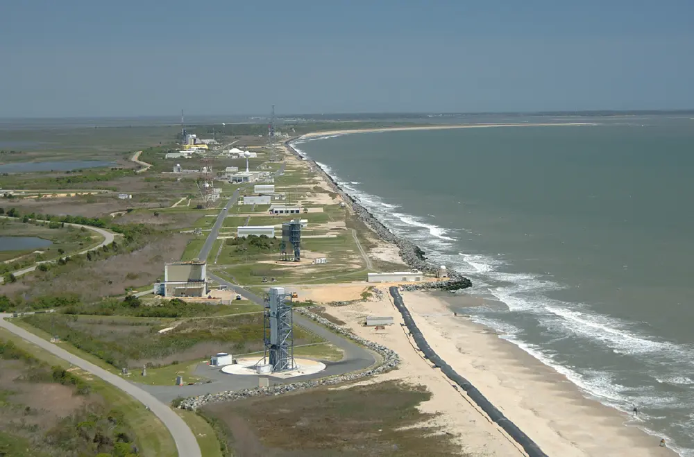 NASA’s Wallops Flight Facility in Virginia. Photo by NASA and in the public domain.
